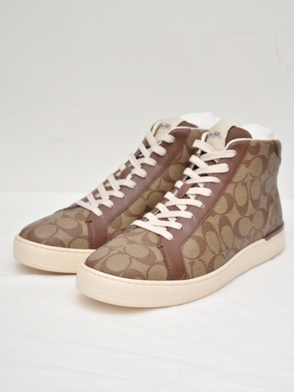 Coach Clip High Top BNIB Size 11.5 Khaki/Saddle BNIB